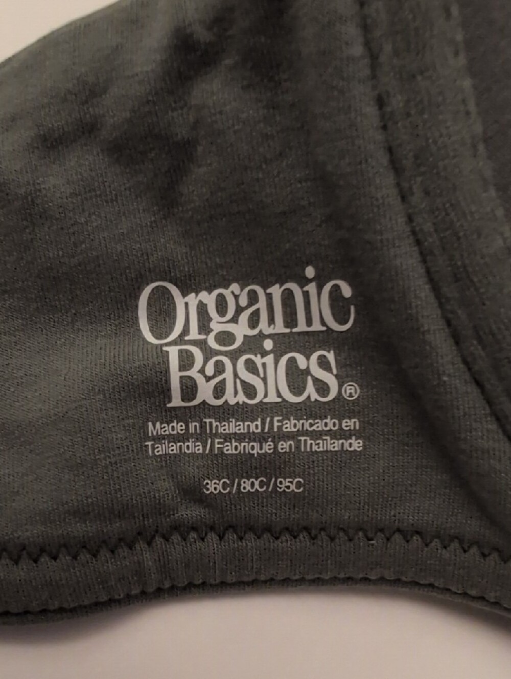 NWT Organic Basics Core Full Coverage Underwire Bra Seaweed Grey Green - 36C - Picture 6 of 10